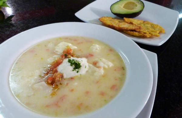 Photo of a bowl of mote de queso, a traditional food to try in Cartagena.