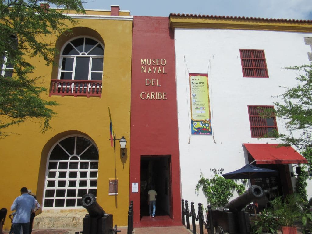 Photo of the entrance to the Museo Naval del Caribe, another great what to do in Cartagena Colombia.