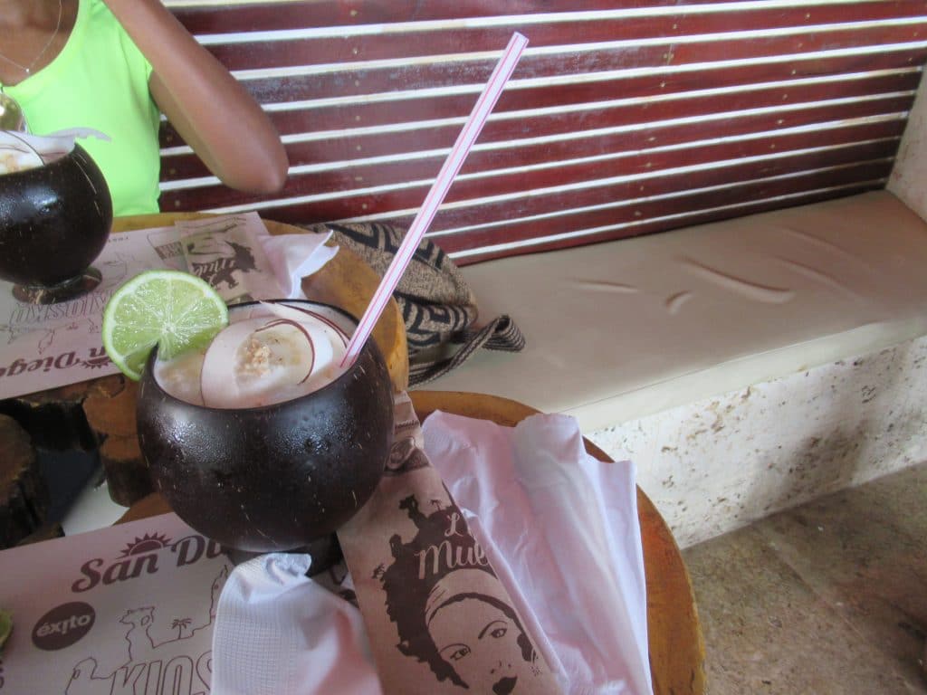 Photo of a limonada de coco at a restaurant in Cartagena.
