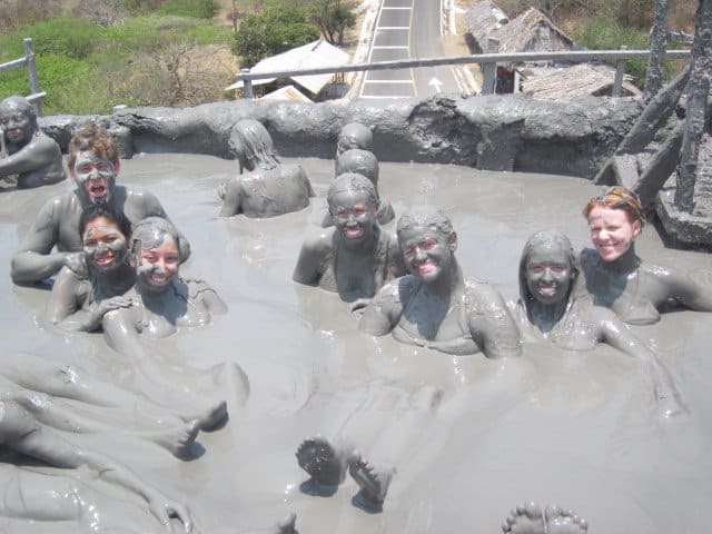 Photo of people on a mud volcano tour Cartagena.