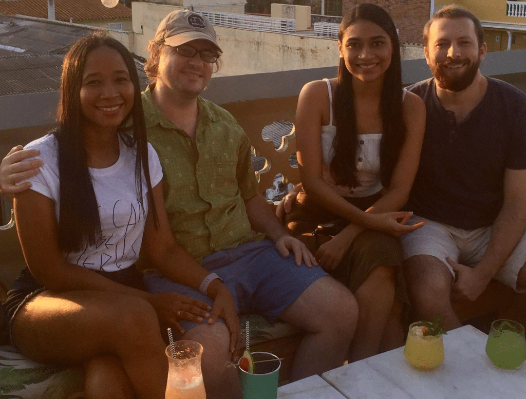 Photo of two couples at one of the best bars in Cartagena Colombia